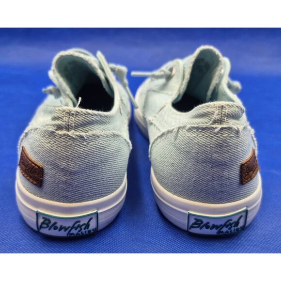 Blowfish Malibu Distressed Canvas Slide-On Sneakers Women 8.5/6/39 Light Green - Picture 6 of 11